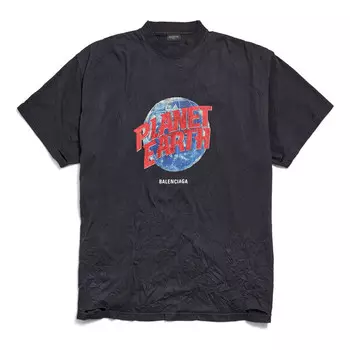Футболка planet earth t-shirt oversized 'black' Balenciaga, черный