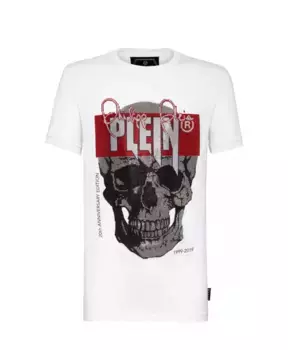Футболка платинового выреза с круглым вырезом Philipp Plein, белый