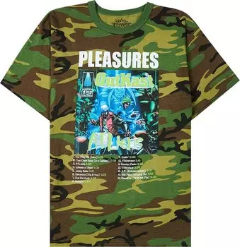Футболка Pleasures Atliens T-Shirt 'Camo', зеленый
