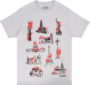 Футболка Pleasures Monument T-Shirt 'Silver', серебряный