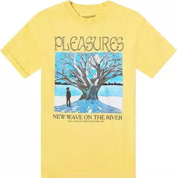 Футболка Pleasures River Pigment Dye T-Shirt 'Squash', желтый