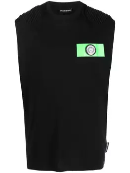 Футболка Plein Sport топ с нашивкой-логотипом, черный