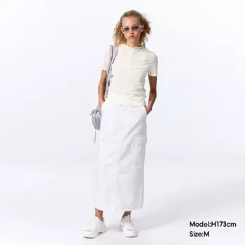 Футболка плиссированная GU с короткими рукавами, темно-оливковый