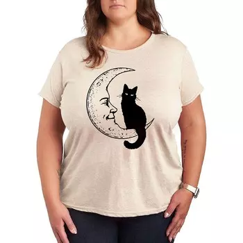 Футболка Plus Black Cat On Moon с рисунком Licensed Character, цвет Birch