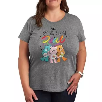 Футболка Plus Care Bears The Sharing Is Real с графическим рисунком Licensed Character, цвет Heather Gray