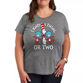 Футболка Plus Dr. Seuss I Know A Thing Or Two с графическим рисунком Licensed Character, цвет Heather Gray