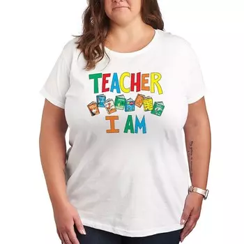 Футболка Plus Dr. Seuss Teacher I Am с рисунком Licensed Character, белый