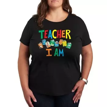 Футболка Plus Dr. Seuss Teacher I Am с рисунком Licensed Character, черный