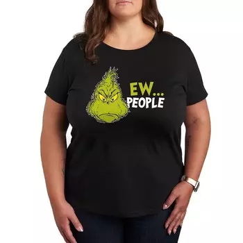 Футболка Plus Dr. Seuss The Grinch Ew People с рисунком Licensed Character, черный