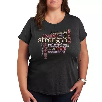 Футболка Plus Empowering Words с рисунком Licensed Character, цвет Heather Charcoal