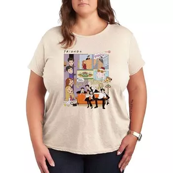 Футболка Plus Friends 30th Grid с рисунком Licensed Character, бежевый