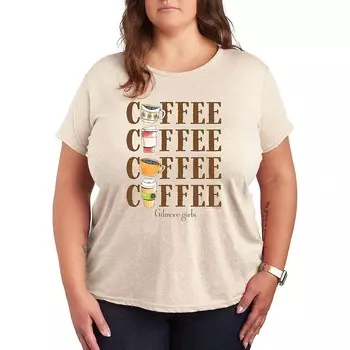 Футболка Plus Gilmore Girls Coffee с повторяющимся рисунком Licensed Character, бежевый