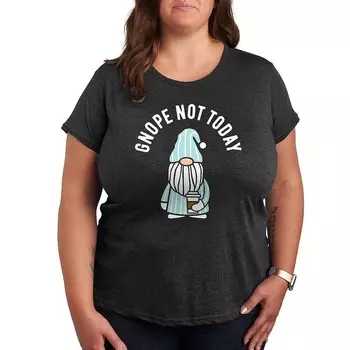 Футболка Plus Gnope Not Today с рисунком Sleepy Gnome Licensed Character, цвет Heather Charcoal
