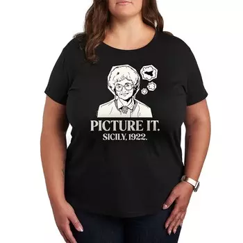 Футболка Plus Golden Girls Picture It Sicily с рисунком Licensed Character, черный