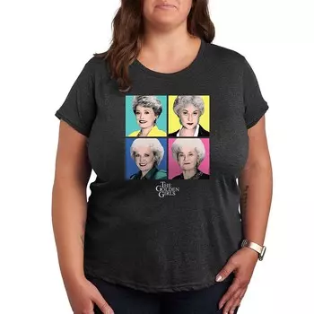 Футболка Plus Golden Girls с рисунком в стиле поп-арт Licensed Character, цвет Heather Charcoal