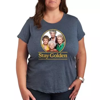 Футболка Plus Golden Girls Stay Golden Group с графическим рисунком Licensed Character, цвет Heather Blue