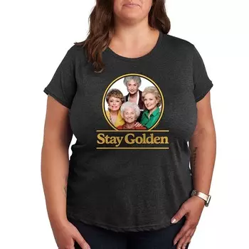 Футболка Plus Golden Girls Stay Golden Group с графическим рисунком Licensed Character, цвет Heather Charcoal
