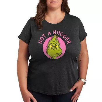 Футболка Plus Grinch Not A Hugger с рисунком Licensed Character, цвет Heather Charcoal