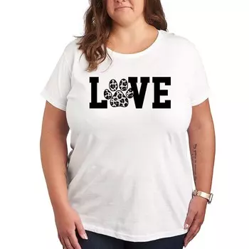 Футболка Plus Love с рисунком снежного барса Licensed Character, белый
