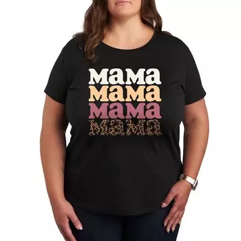 Футболка Plus MAMA с леопардовым принтом Licensed Character, черный