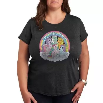 Футболка Plus My Little Pony с рисунком группы в стиле ретро Licensed Character, цвет Heather Charcoal
