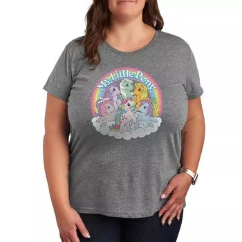 Футболка Plus My Little Pony с рисунком группы в стиле ретро Licensed Character, цвет Heather Gray