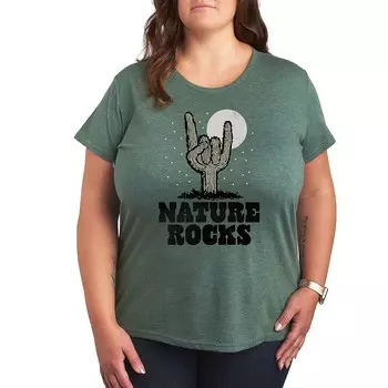 Футболка Plus Nature Rocks с рисунком Licensed Character, цвет Heather Green
