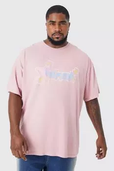 Футболка plus overdyed homme love yours Boohoo, розовый
