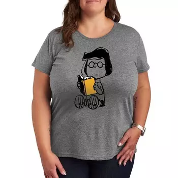 Футболка Plus Peanuts Marcie Reading с рисунком Licensed Character, цвет Heather Gray