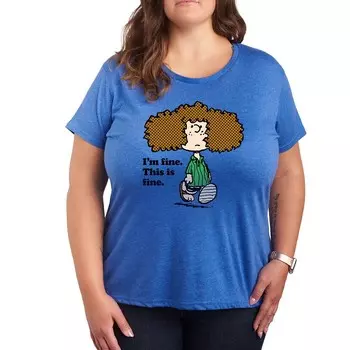 Футболка Plus Peanuts Patty I'm Fine с графическим рисунком Licensed Character, цвет Heather Royal Blue