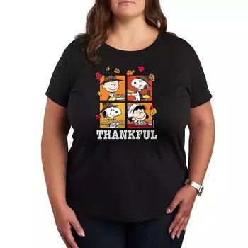 Футболка Plus Peanuts с рисунком благодарности Licensed Character, черный