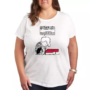 Футболка Plus Peanuts Schroeder с рисунком фортепиано Licensed Character, белый