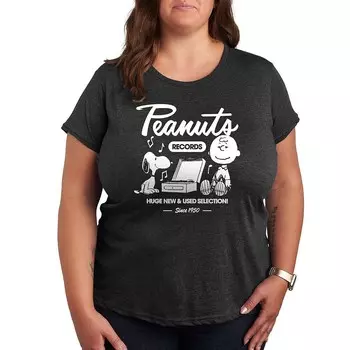 Футболка Plus Peanuts Snoopy & Charlie Brown Records с рисунком Licensed Character, цвет Heather Charcoal