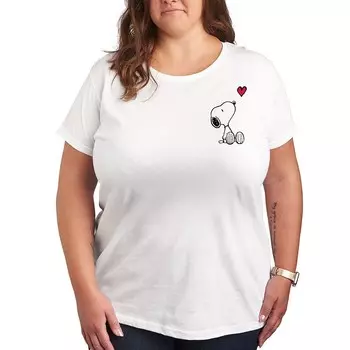 Футболка Plus Peanuts Snoopy Heart с графическим принтом Licensed Character, белый