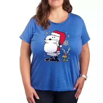 Футболка Plus Peanuts Snoopy & Woodstock с рисунком Licensed Character, цвет Heather Royal Blue