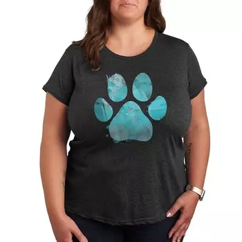 Футболка Plus с акварельным рисунком Pawprint Licensed Character, цвет Heather Charcoal