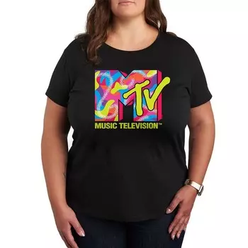 Футболка Plus с логотипом MTV Malibu Skate Graphic Licensed Character, черный