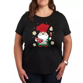 Футболка Plus с рисунком Christmas Baking Gnome Licensed Character, черный