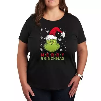 Футболка Plus с рисунком «Доктор Сьюз Гринч» Merry Santa Grinch Licensed Character, черный