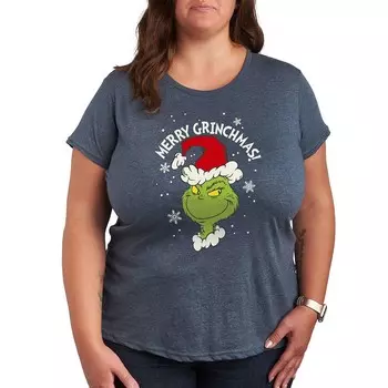 Футболка Plus с рисунком «Доктор Сьюз и Гринч» Merry Grinchmas Licensed Character, цвет Heather Blue