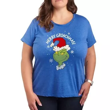 Футболка Plus с рисунком «Доктор Сьюз и Гринч» Merry Grinchmas Licensed Character, цвет Heather Royal Blue