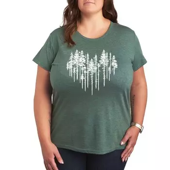 Футболка Plus с рисунком Heart Trees Licensed Character, цвет Heather Green