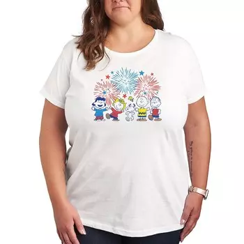 Футболка Plus с рисунком Peanuts Fireworks Licensed Character, белый