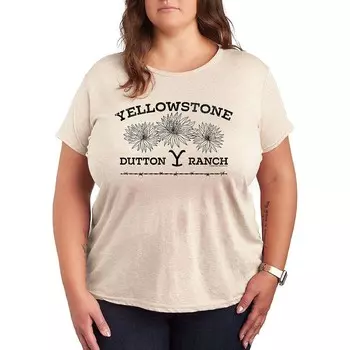 Футболка Plus с рисунком полевых цветов Yellowstone Licensed Character, бежевый