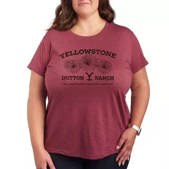 Футболка Plus с рисунком полевых цветов Yellowstone Licensed Character, цвет Heather Dark Red