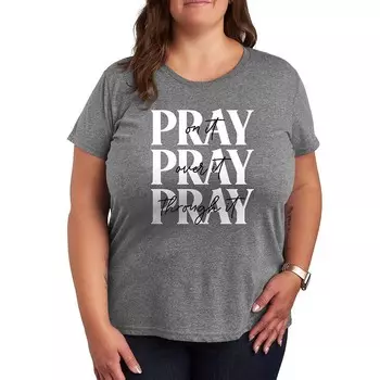 Футболка Plus с рисунком Pray On It Licensed Character, цвет Heather Gray