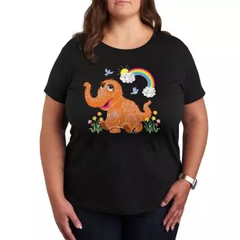 Футболка Plus с рисунком Snuffleupagus «Улица Сезам» Licensed Character, черный