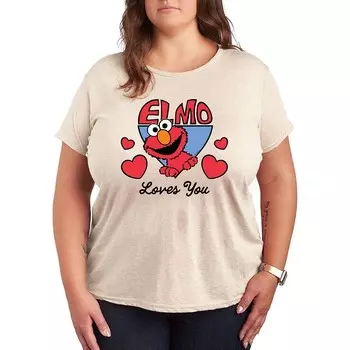 Футболка Plus с рисунком «Улица Сезам» Elmo Loves You Licensed Character, бежевый