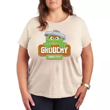 Футболка Plus с рисунком «Улица Сезам Grouchy From 1969» Licensed Character, бежевый