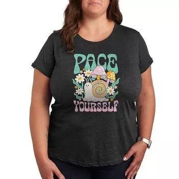 Футболка Plus с рисунком улитки Pace Yourself Licensed Character, цвет Heather Charcoal